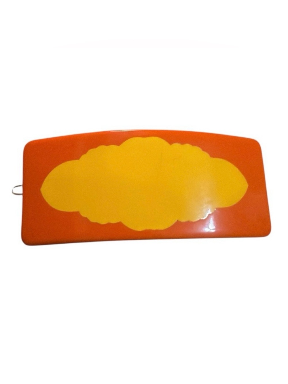 1960’s Ultra Mod French Barrette ColorBlock Orange and Yellow, 3”, Deadstock